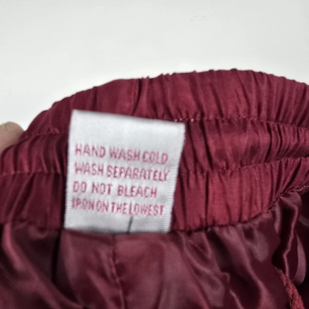 Vintage Victorias Secret 100% Silk Lounge Pants Burgundy Red Slacks Lined Small‎